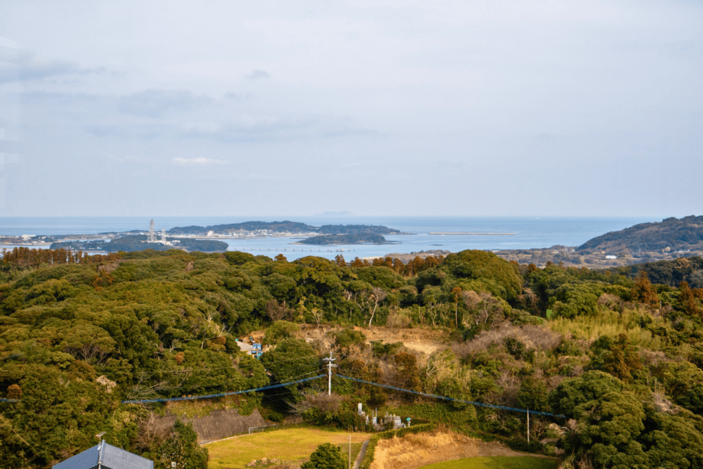 壱岐市立一支国博物館の展望台から見た景色